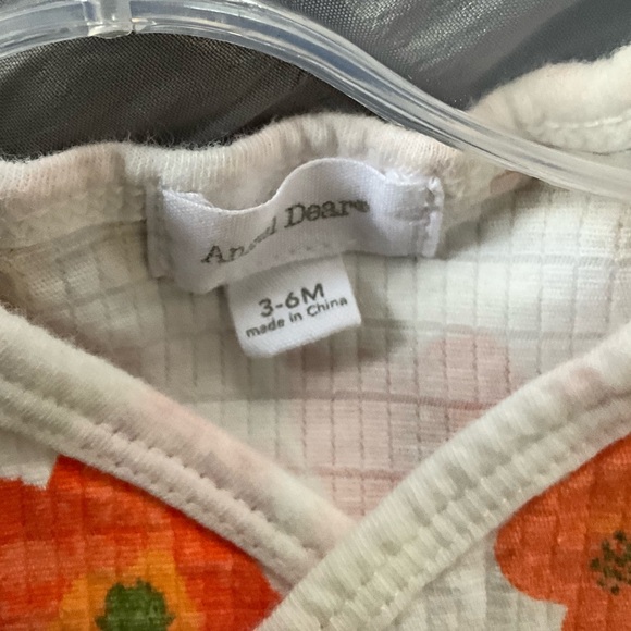 Angel Dear tie Front Orange Poppy Cotton Wrap Coverall,  MSRP $49, 3-6 mo - Picture 4 of 5